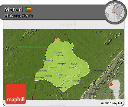 Physical 3D Map of Materi, darken
