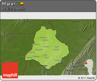 Physical 3D Map of Materi, darken