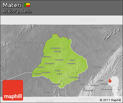 Physical 3D Map of Materi, desaturated