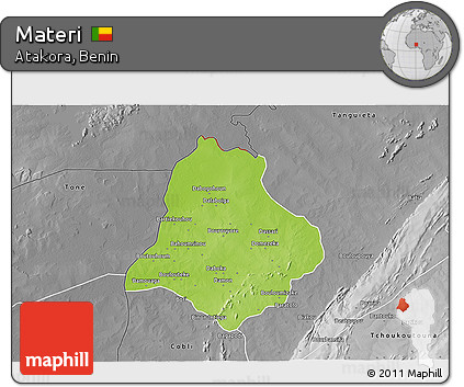 Physical 3D Map of Materi, desaturated