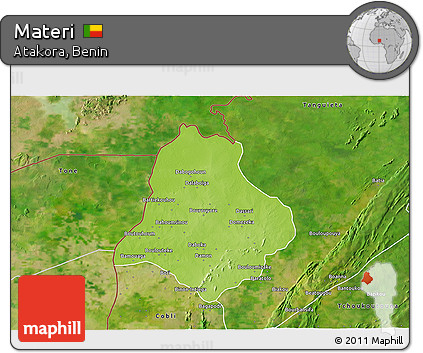 Physical 3D Map of Materi, satellite outside