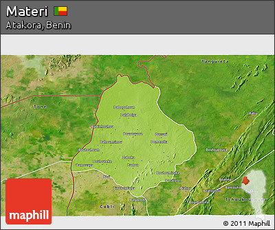Physical 3D Map of Materi, satellite outside