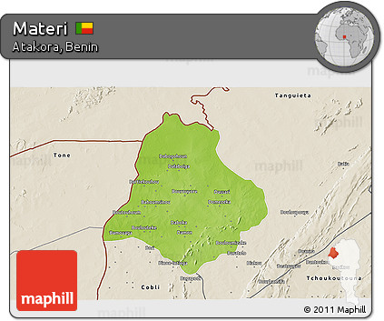 Physical 3D Map of Materi, shaded relief outside