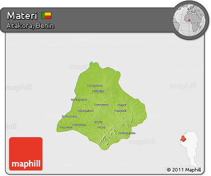 Physical 3D Map of Materi, single color outside