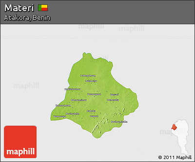 Physical 3D Map of Materi, single color outside