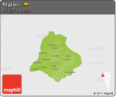 Physical 3D Map of Materi, single color outside