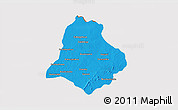 Political 3D Map of Materi, cropped outside