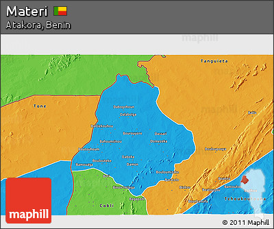 Political 3D Map of Materi