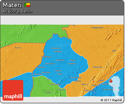 Political 3D Map of Materi