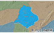 Political 3D Map of Materi, semi-desaturated