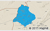 Political 3D Map of Materi, shaded relief outside