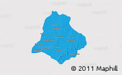 Political 3D Map of Materi, single color outside