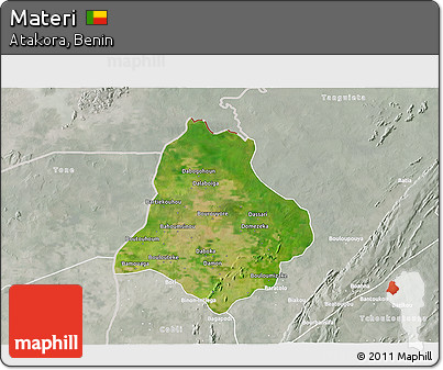 Satellite 3D Map of Materi, lighten, semi-desaturated