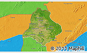 Satellite 3D Map of Materi, political outside