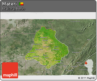 Satellite 3D Map of Materi, semi-desaturated