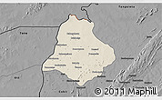 Shaded Relief 3D Map of Materi, darken, desaturated