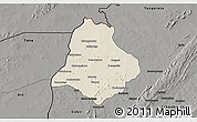 Shaded Relief 3D Map of Materi, darken, semi-desaturated