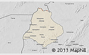 Shaded Relief 3D Map of Materi, desaturated