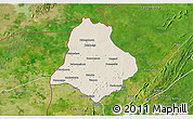 Shaded Relief 3D Map of Materi, satellite outside