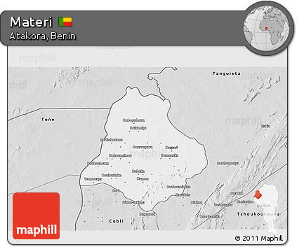 Silver Style 3D Map of Materi