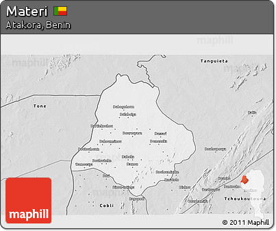 Silver Style 3D Map of Materi