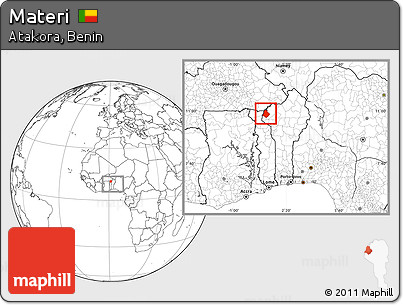 Blank Location Map of Materi, within the entire country