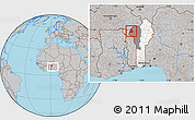 Gray Location Map of Materi, highlighted country, highlighted parent region, within the entire country