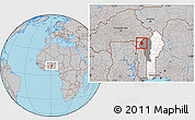 Gray Location Map of Materi, highlighted country, highlighted parent region