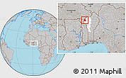 Gray Location Map of Materi, highlighted parent region, within the entire country