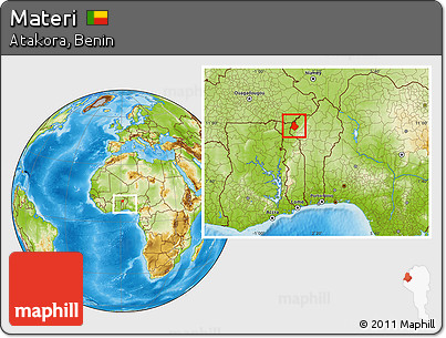 Physical Location Map of Materi, within the entire country
