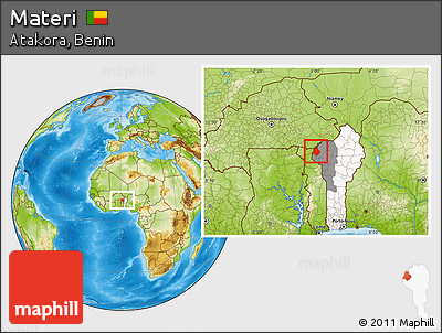 Physical Location Map of Materi, highlighted country, highlighted parent region