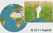 Satellite Location Map of Materi, highlighted country, within the entire country