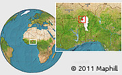 Satellite Location Map of Materi, highlighted parent region, within the entire country