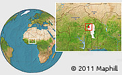 Satellite Location Map of Materi, highlighted parent region