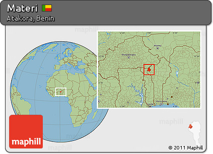 Savanna Style Location Map of Materi