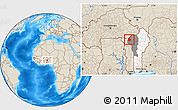 Shaded Relief Location Map of Materi, highlighted country, highlighted parent region