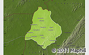 Physical Map of Materi, darken