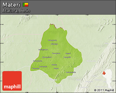 Physical Map of Materi, lighten