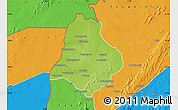 Physical Map of Materi, political outside