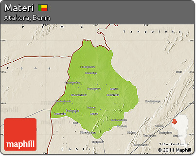 Physical Map of Materi, shaded relief outside