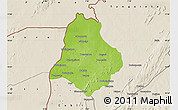 Physical Map of Materi, shaded relief outside