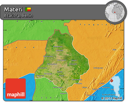 Satellite Map of Materi, political outside