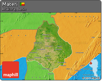 Satellite Map of Materi, political outside