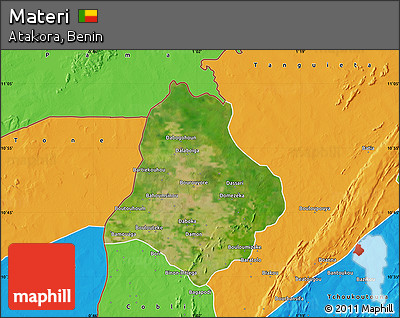 Satellite Map of Materi, political outside