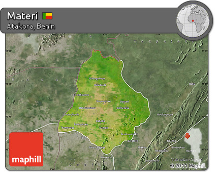 Satellite Map of Materi, semi-desaturated