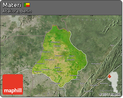 Satellite Map of Materi, semi-desaturated