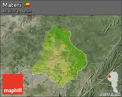 Satellite Map of Materi, semi-desaturated