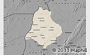 Shaded Relief Map of Materi, darken, desaturated