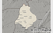 Shaded Relief Map of Materi, darken, semi-desaturated