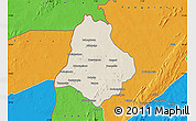 Shaded Relief Map of Materi, political outside